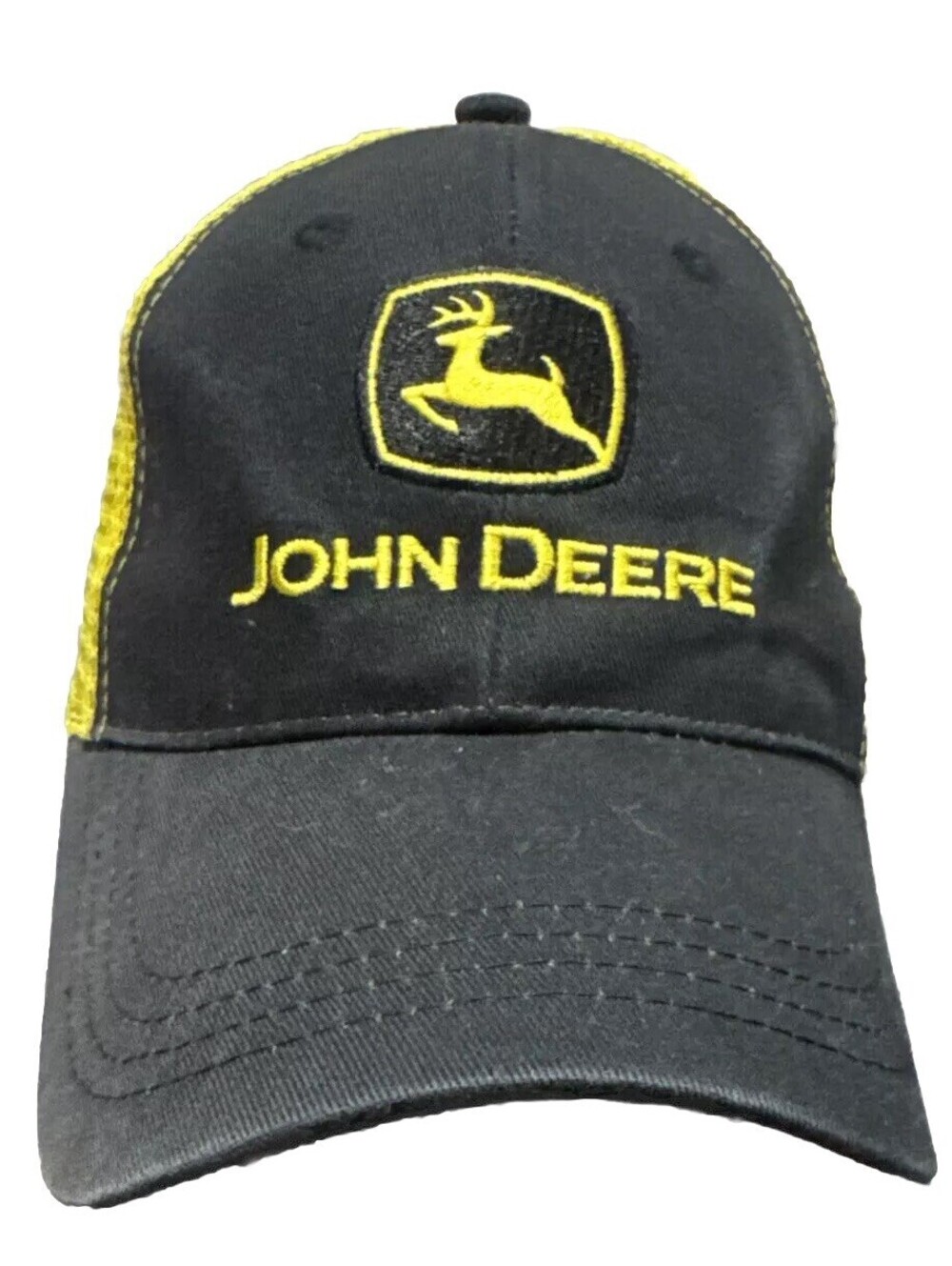John Deere Tractors 🚜 Running Neville A Deer Black Mesh SnapBack Baseball Cap